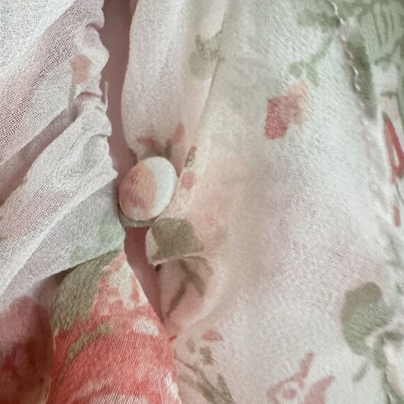 Rachel Parcell $129 Women’s Pink Floral Boho Ruffle Long Sleeve Romper Sz XS - Picture 10 of 11